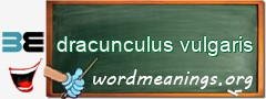 WordMeaning blackboard for dracunculus vulgaris